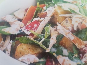 creamy chicken and roast veg salad